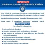 Formularul digital pentru intrarea in Romania